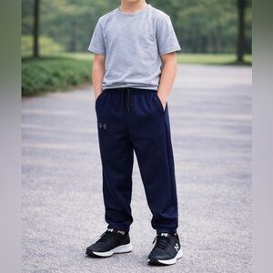 Under Armour Boys Athletic Pants Navy Size Medium 5–6 Years GUC